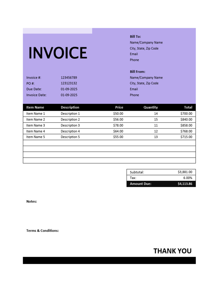 Excel Invoicecrat | PDF