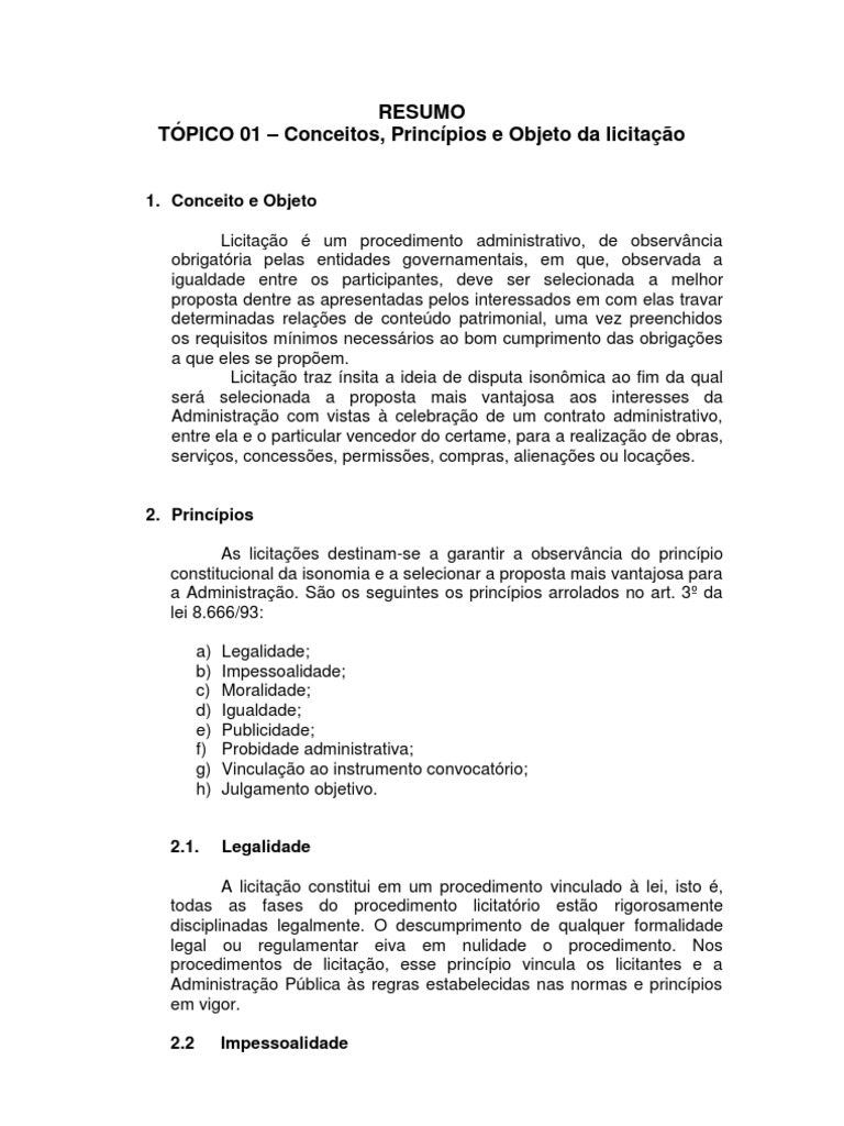 RESUMO 8666 - Tópico 01 | PDF