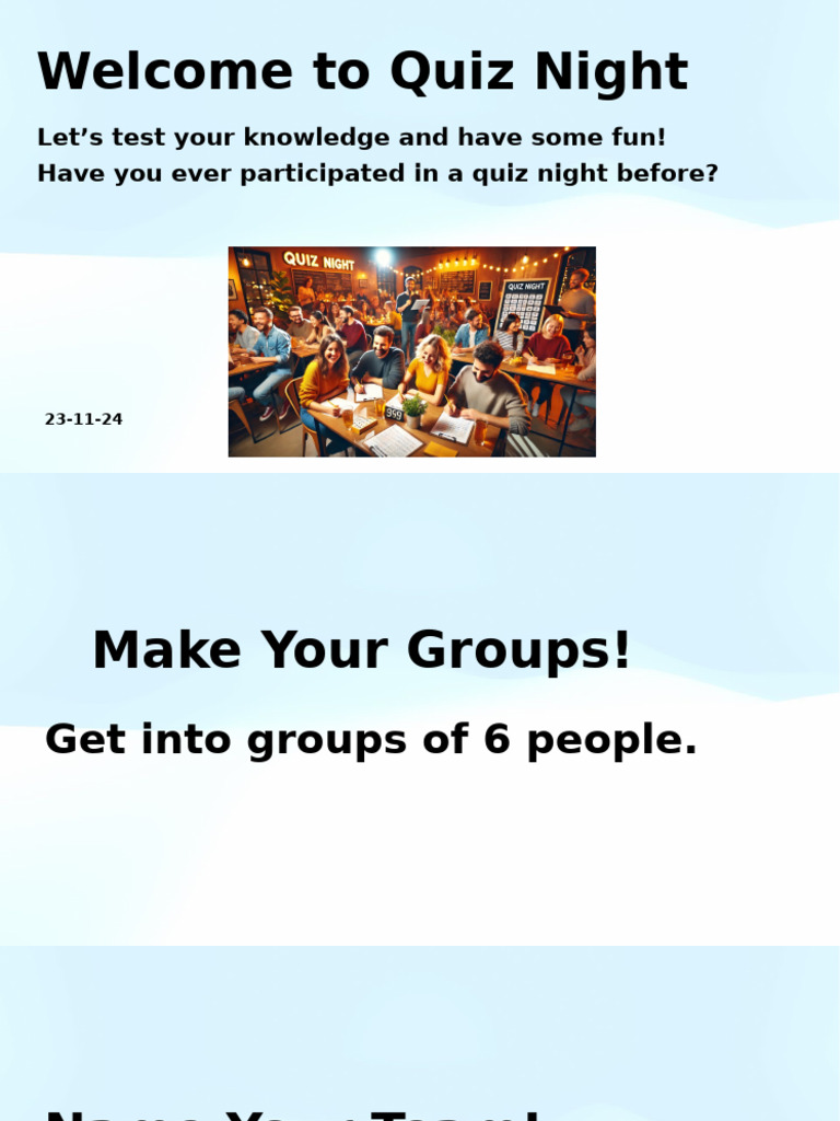 Welcome To Quiz Night: Let's Test Your Knowledge and Have Some Fun ...