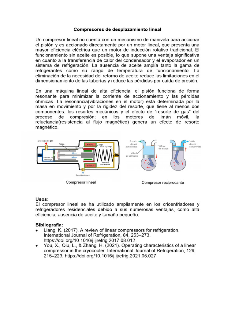 Ventajas de los compresores lineales | PDF