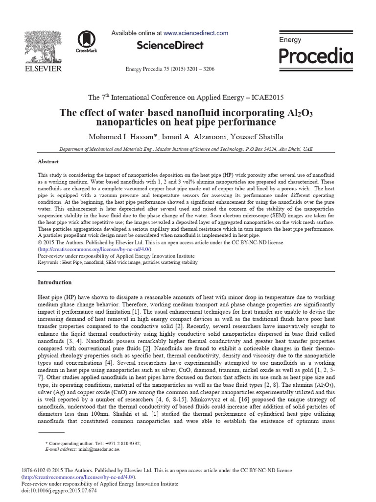 The Effect of Water-Based Nanofluid Incorporating Al2O3 | PDF ...