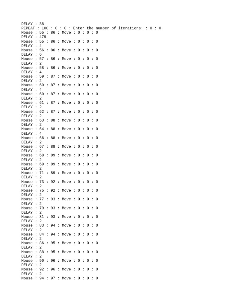 Mouse Movement Script Log | PDF