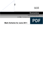 Mark Scheme For June 2011: Economics