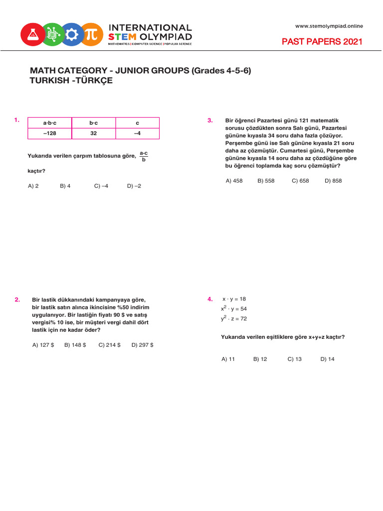 2021 TR Mathematics 4-5-6 | PDF