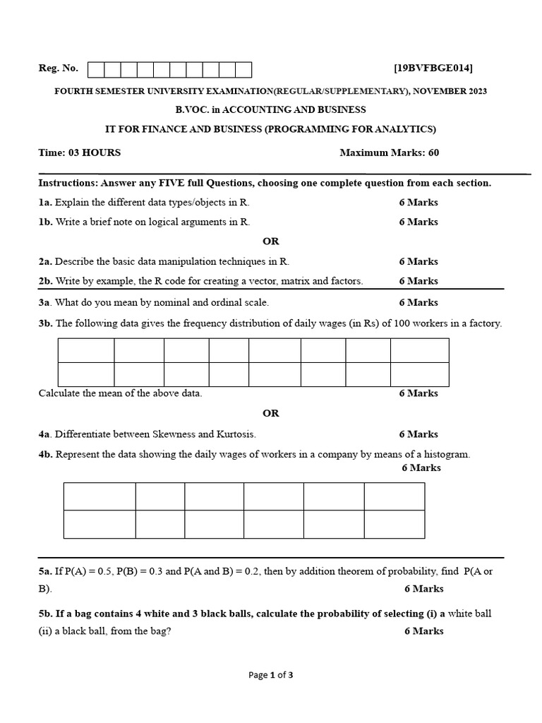R Programming Exam Questions 2023 | PDF | Coefficient Of Determination ...