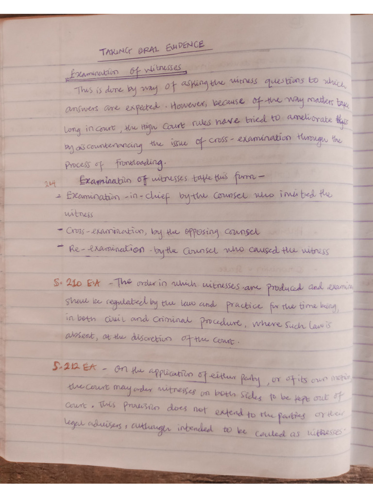 Dr. Helen Taking Oral Evidence - Examination of Witness Note | PDF