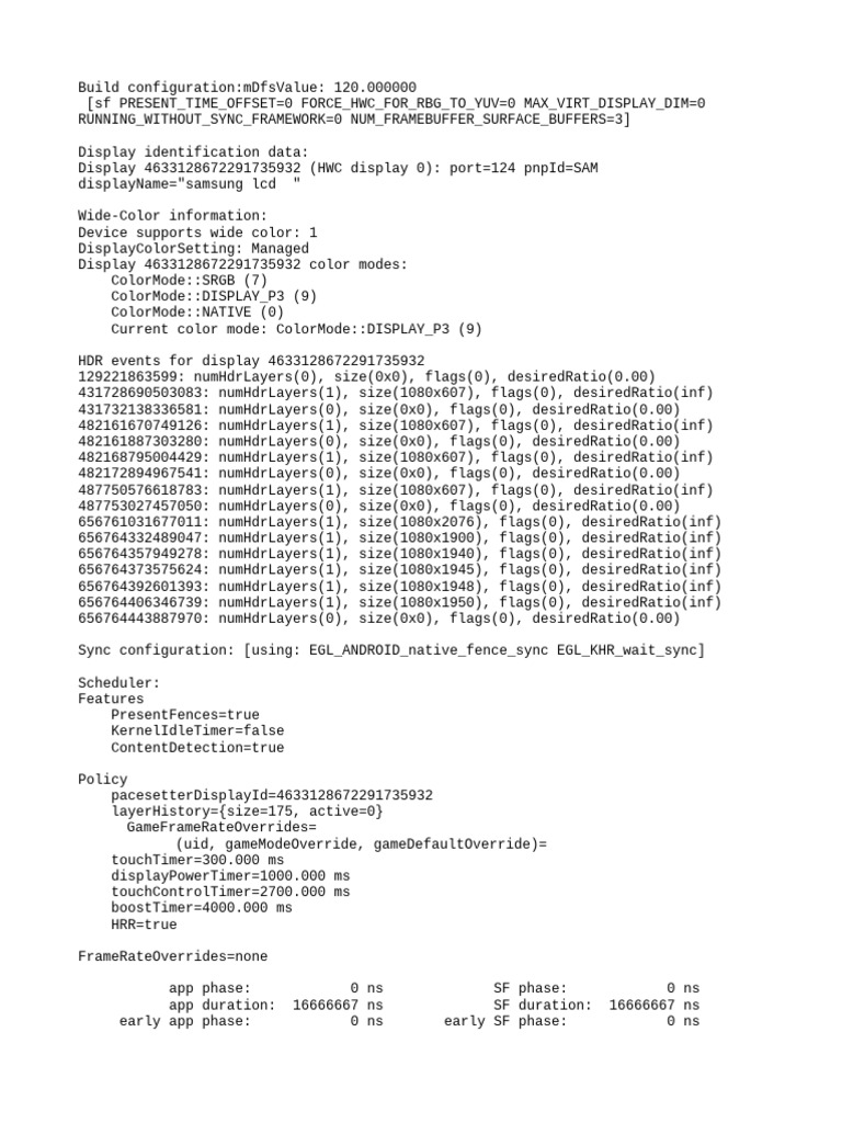 Display Configuration and Performance Data | PDF | Computing | Electronics