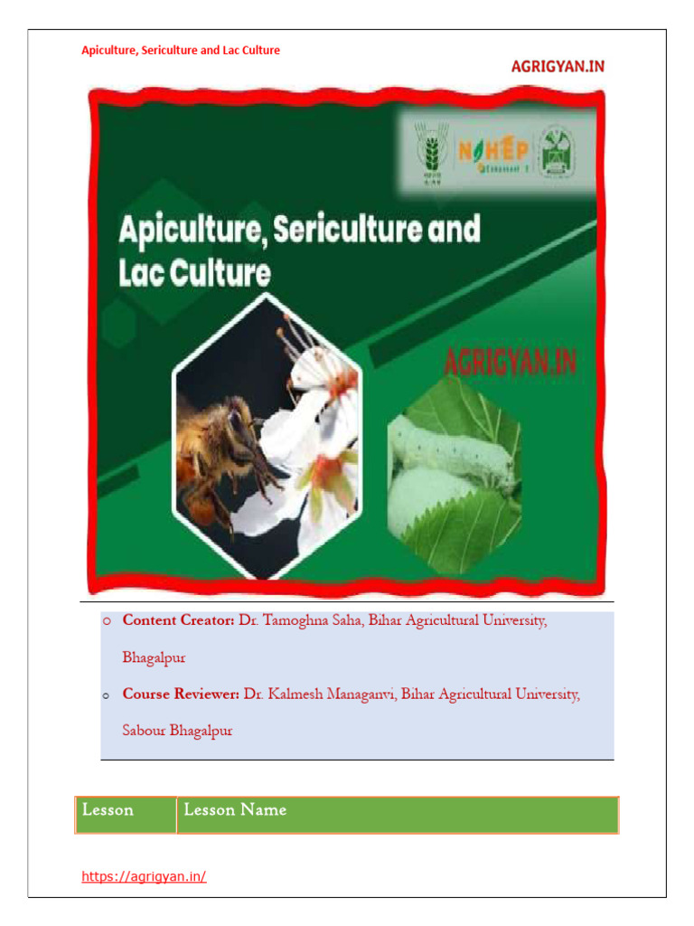 Apiculture, Sericulture, and Lac Culture | PDF | Beekeeping | Beehive