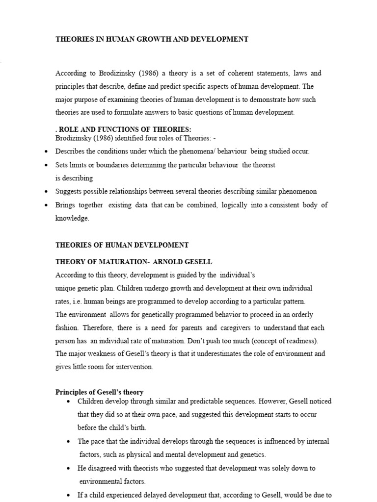 Theories of Human Growth and Development | PDF | Cognitive Development ...
