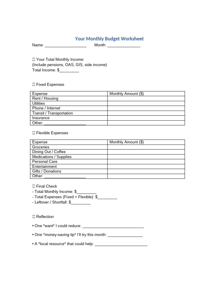 Budget Basics Handout 1 | PDF