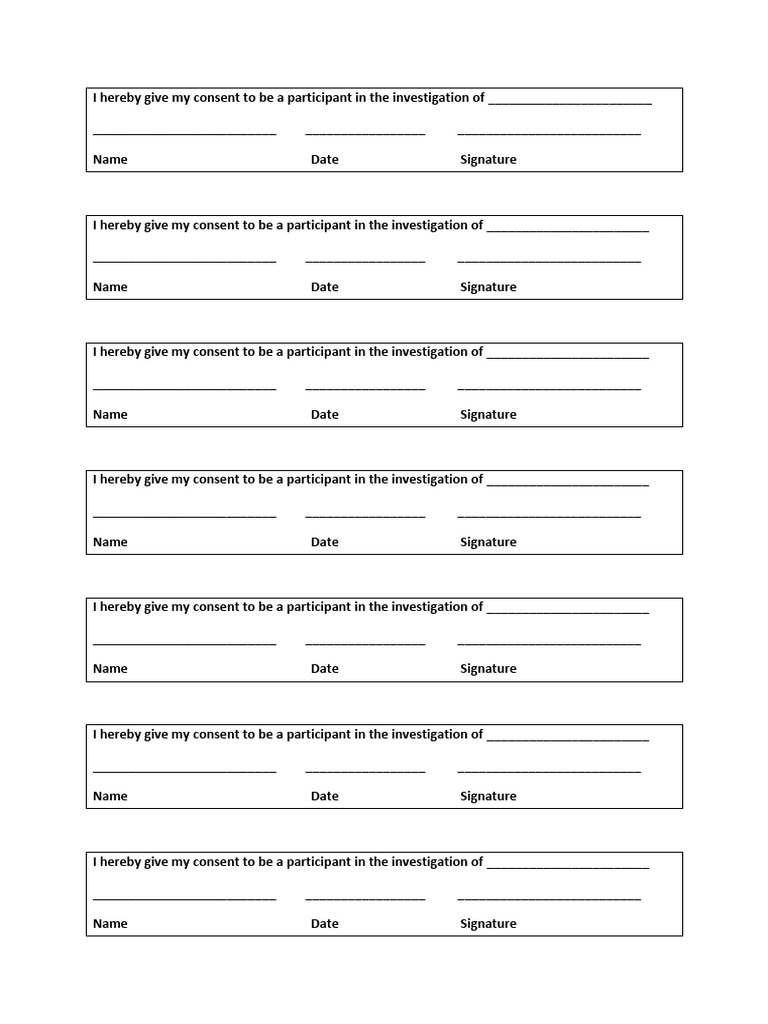 Consent Form for Investigation Participation | PDF