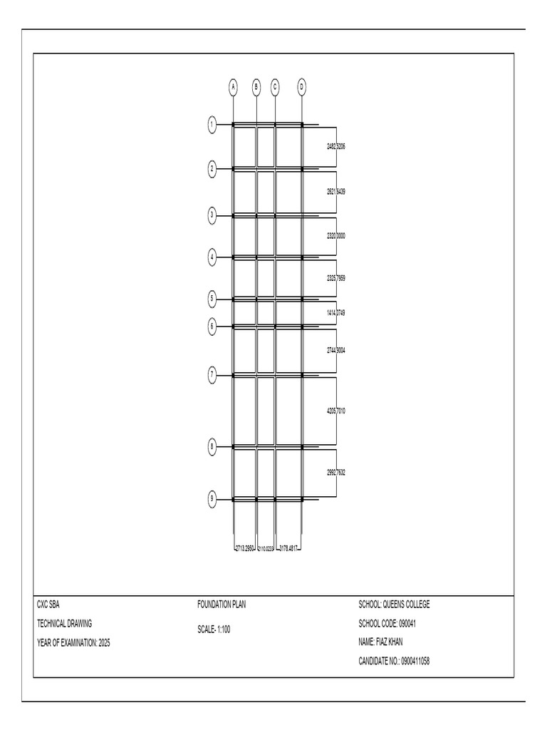 Foundation Plan Sba-Model | PDF