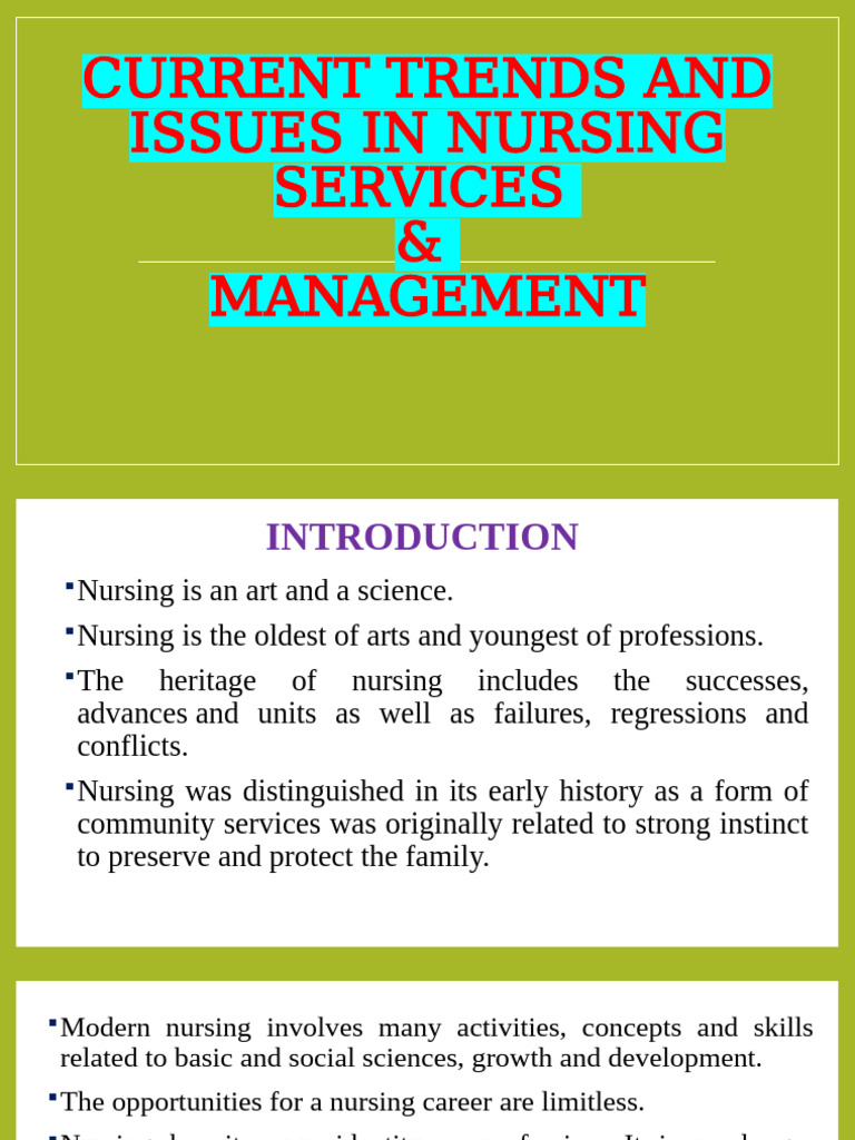 Trends and Issues in Nursing Management | PDF | Nursing | Occupational ...