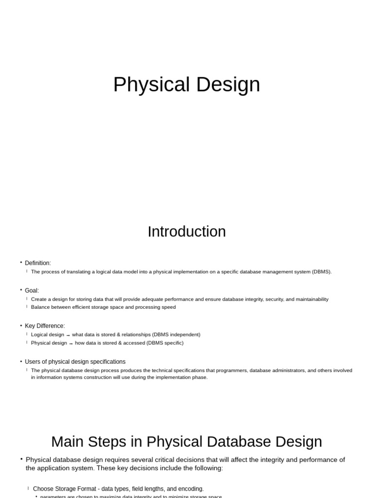 Lecture 9 - Physical Design | PDF | Databases | Database Index