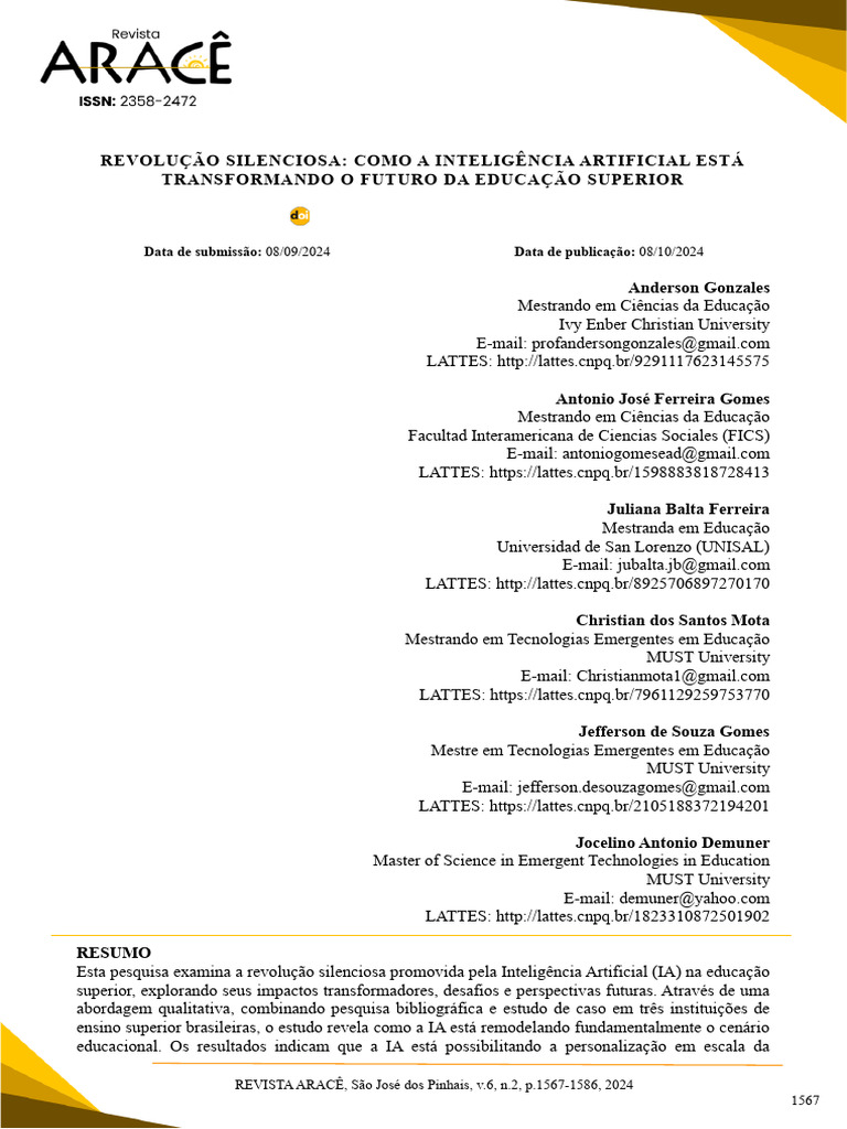 IA e o Futuro da Educação Superior | PDF | Inteligência artificial ...