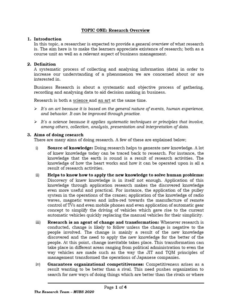 Topic 1 - Research Notes - Jan 2020 - Topic One | PDF | Knowledge ...