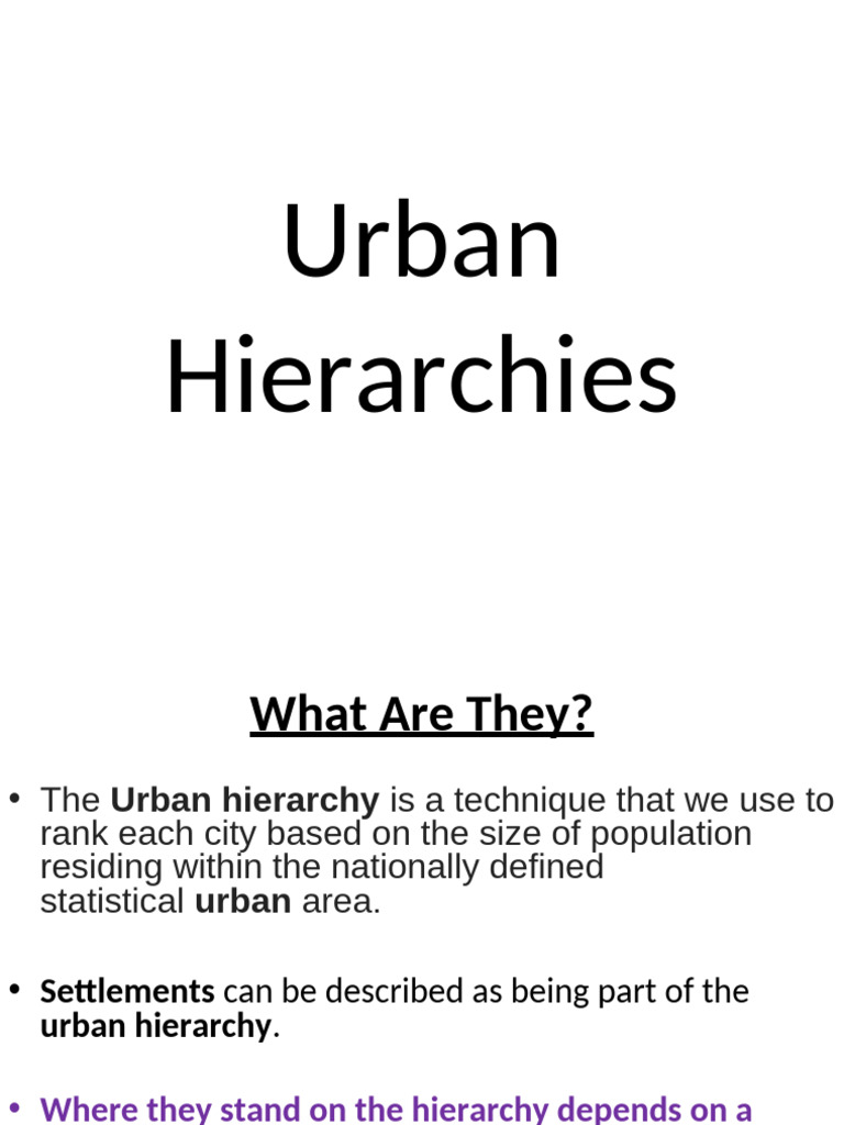 Urban Hierarchies IGCSE - 1 - 1 | PDF