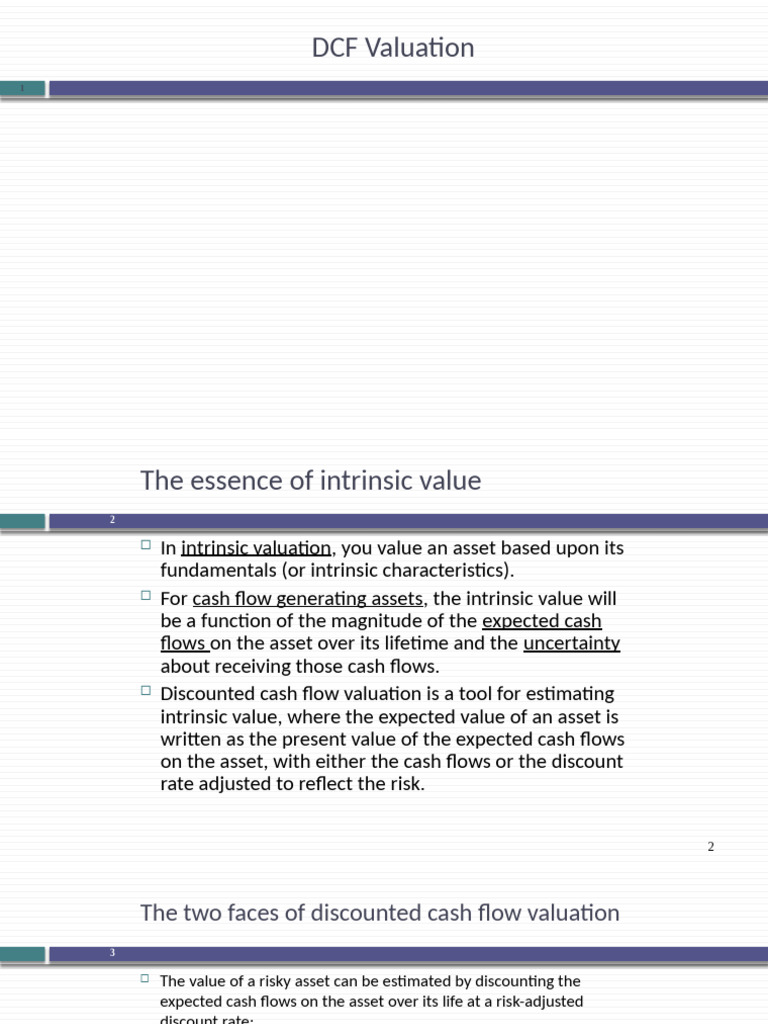 Understanding DCF Valuation Methods | PDF | Free Cash Flow | Discounted ...