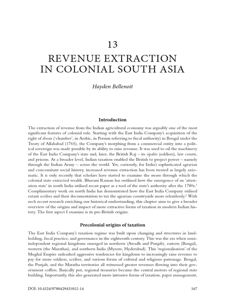 Bellenoit, Hayden. Revenue Extraction in Colonial South Asia.' | PDF ...