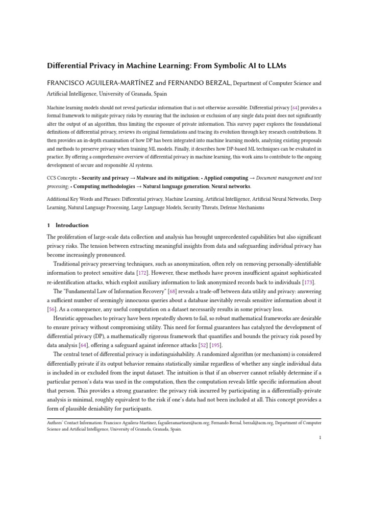 Advances in Differential Privacy for ML | PDF | Machine Learning ...