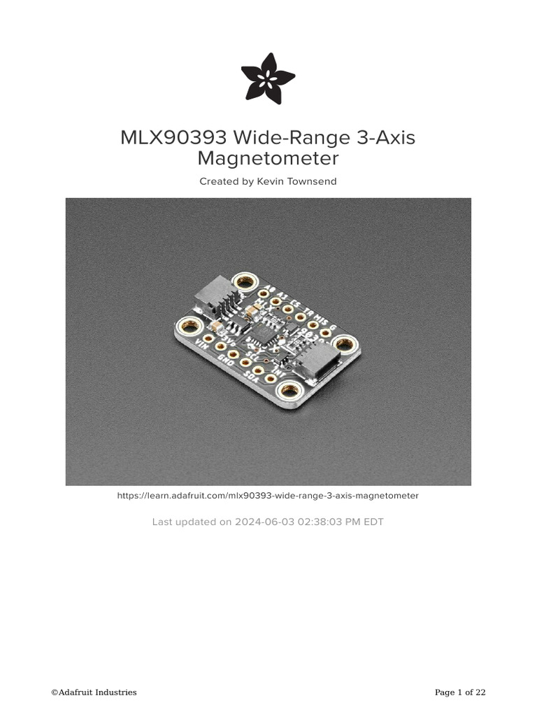 MLX90393 Magnetometer Guide | PDF | Arduino | Computer Science