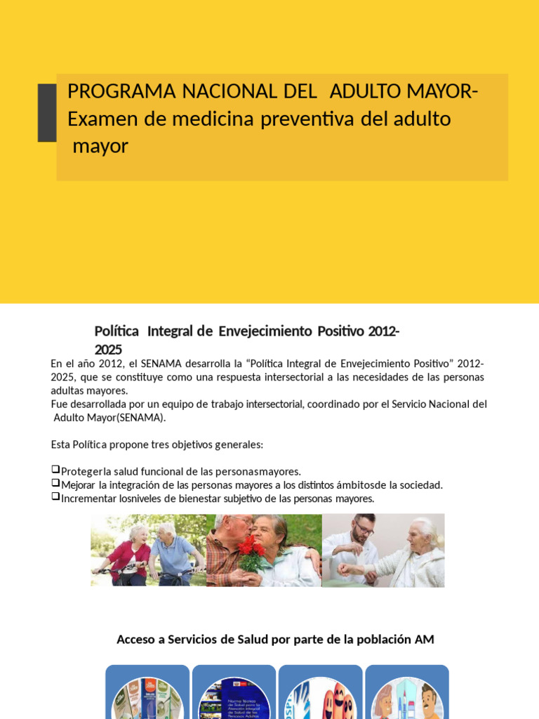 Examen de Salud para Adultos Mayores | PDF | Vejez | Adultos