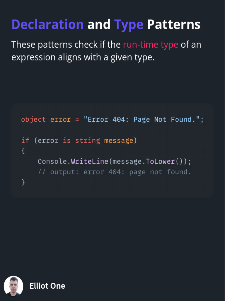 (Elliot One) C# Declaration and Type Patterns (2025) | PDF