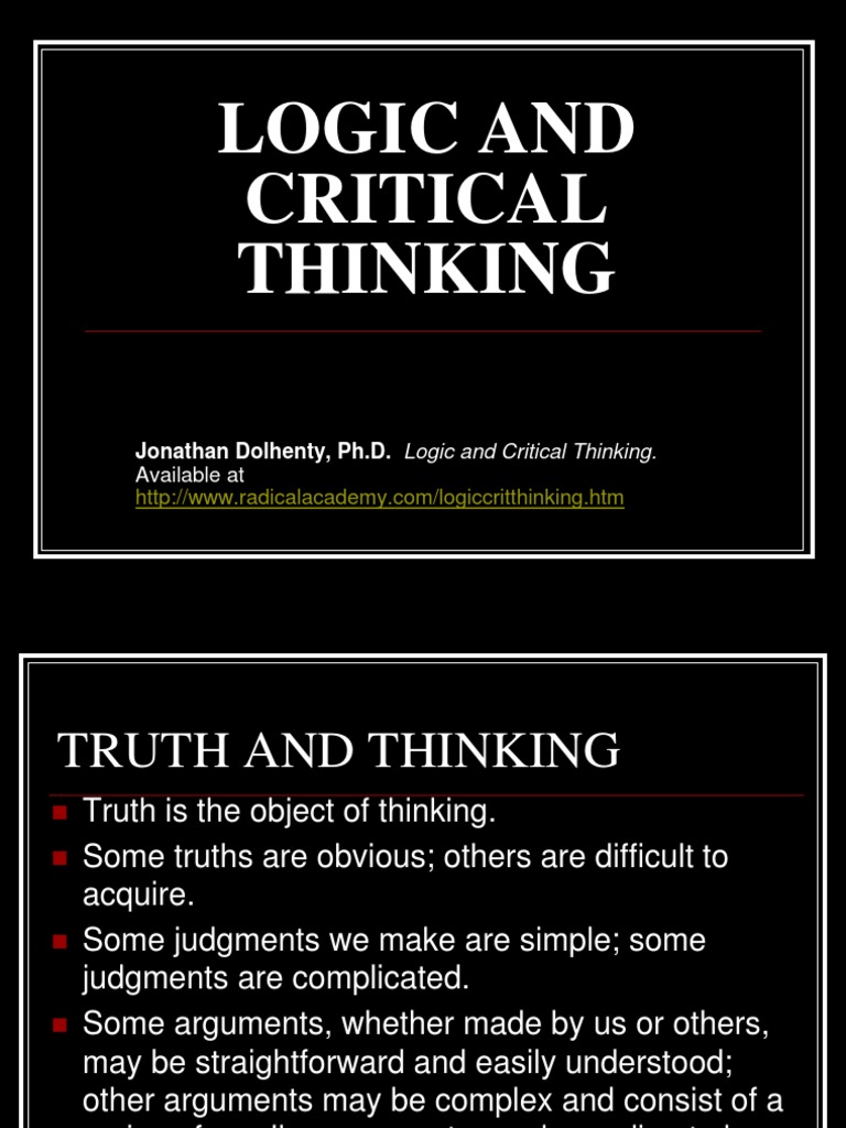 relationship between logic critical thinking