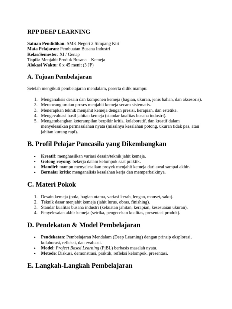 RPP Deep Learning | PDF