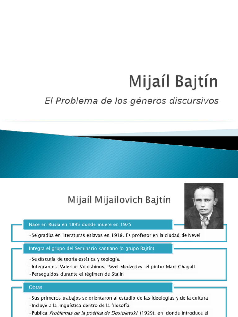 Unidad #3 - Mijaíl Bajtín | PDF | Comunicación humana | Lingüística