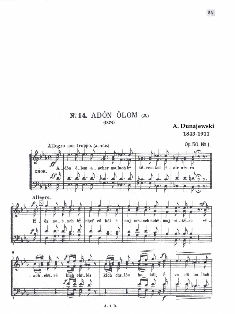 A. Dunajewski Adon Olam | PDF