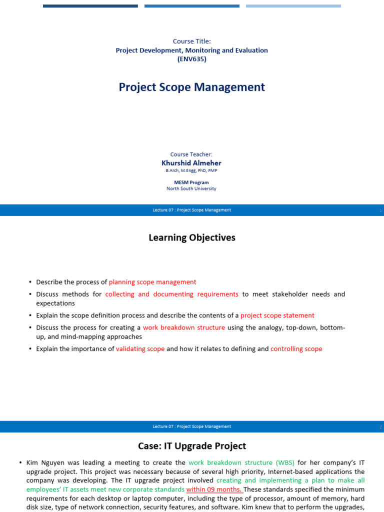 Project Scope Management Overview | PDF | Computing