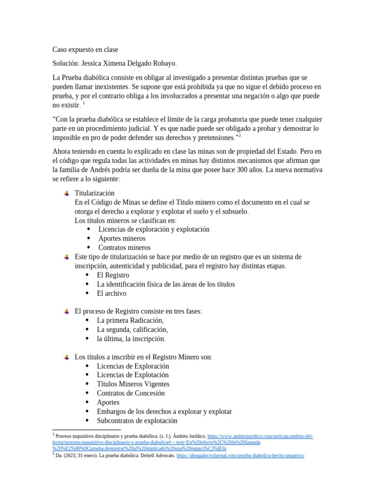 Caso Expuesto en Clase Resultado | PDF | Propiedad | Minería