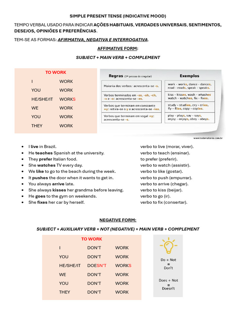 Simple Present Tense Overview | PDF | Verb | Grammatical Tense