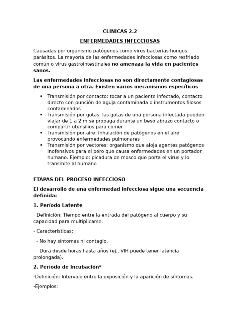 Enfermedades Infecciosas: Tipos y Tratamientos | PDF | Diarrea | Infección
