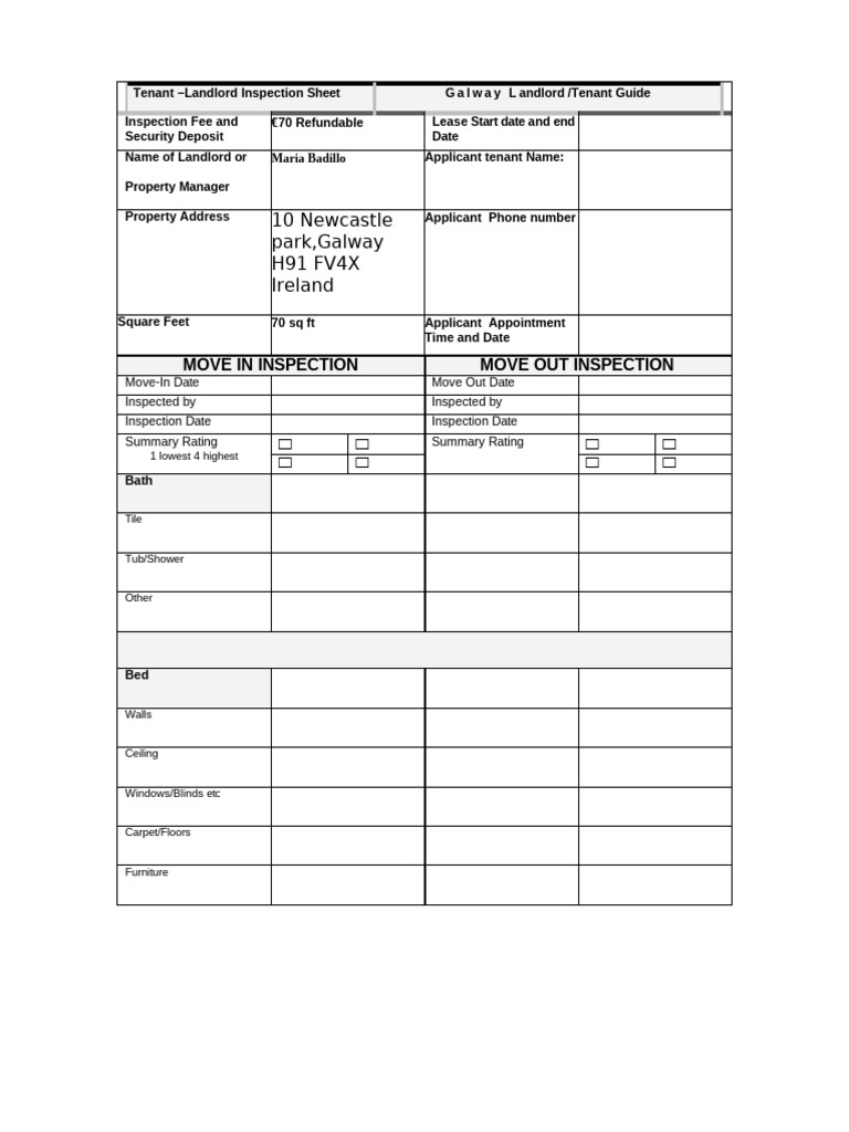 Tenant Inspection Notice Template | PDF