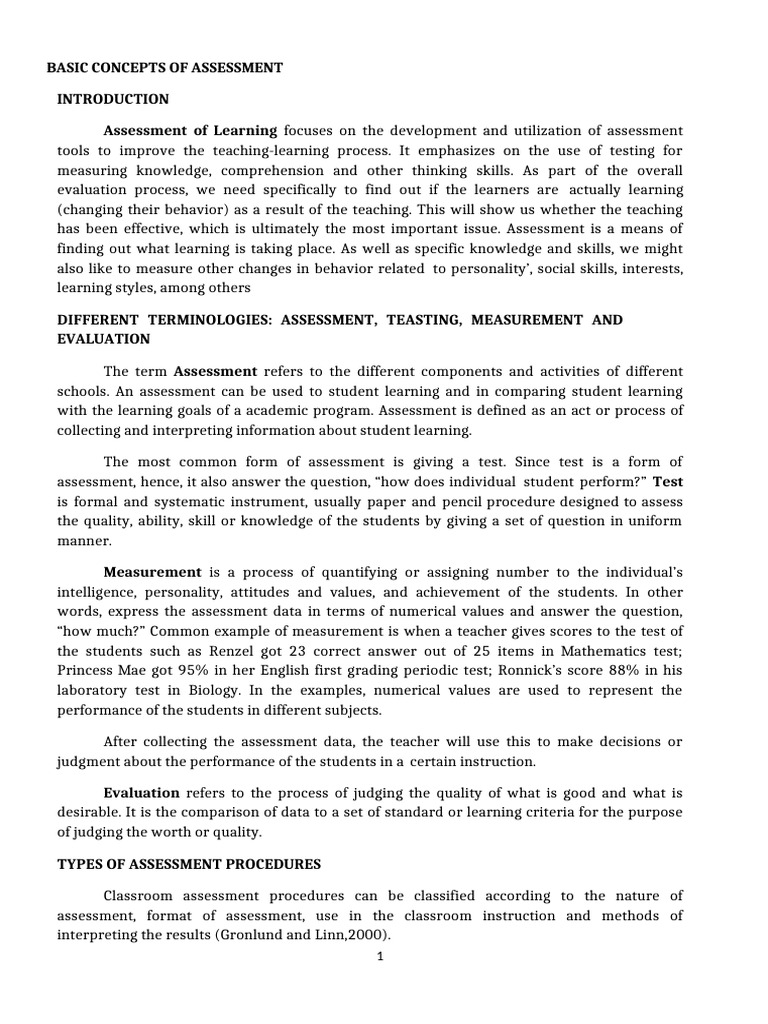 Understanding Assessment in Education | PDF | Educational Assessment ...