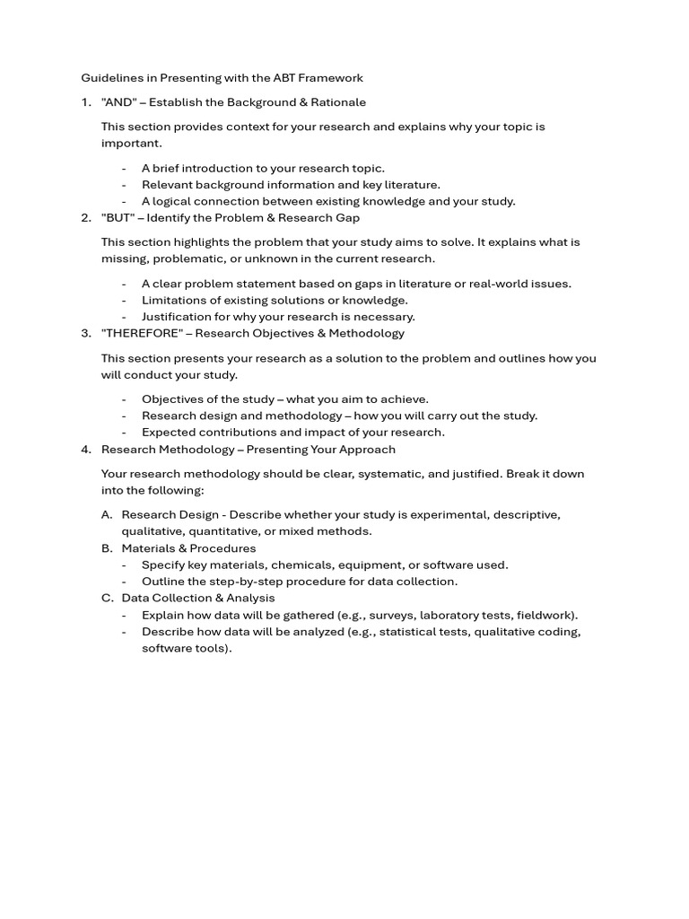 Guidelines in Presenting With the ABT Framework | PDF