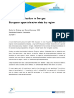 Smart Specialisation in Europe: European Specialisation Data by Region