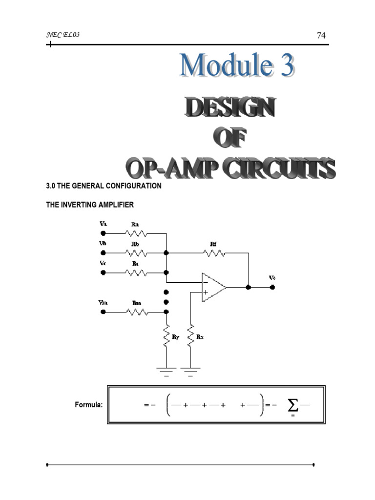 Op-Amp Circuit Design and Analysis | PDF | Operational Amplifier ...