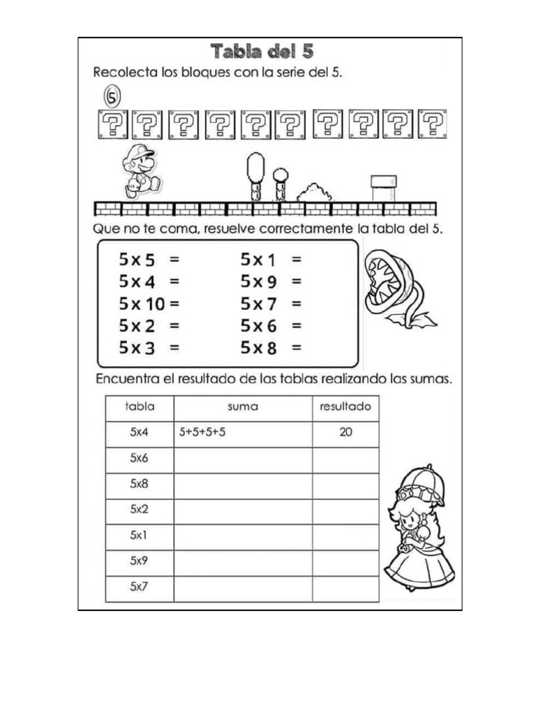 Tabla Del 5 | PDF