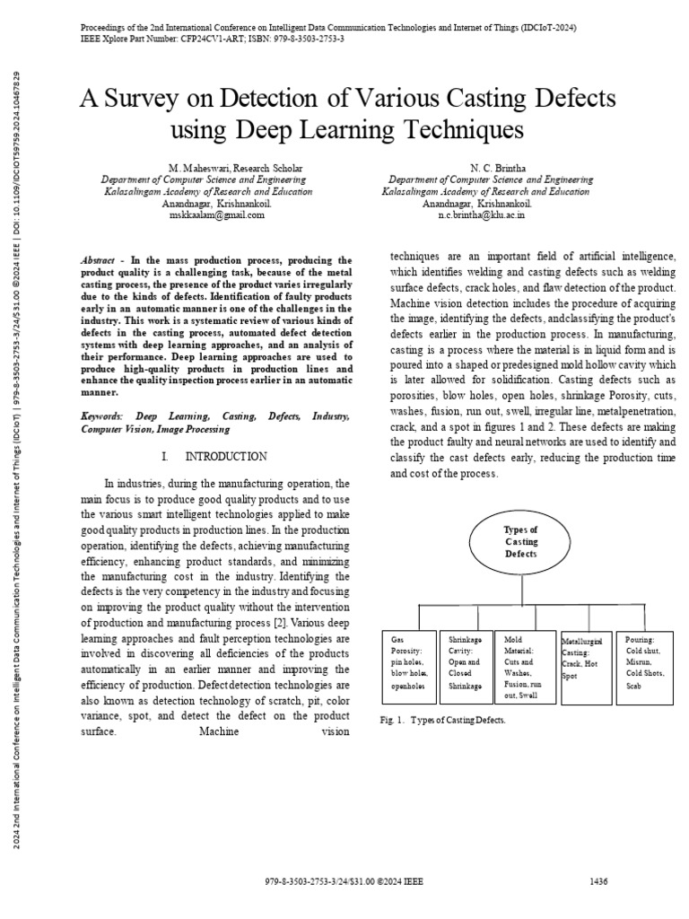 Deep Learning for Casting Defect Detection | PDF | Computer Vision ...