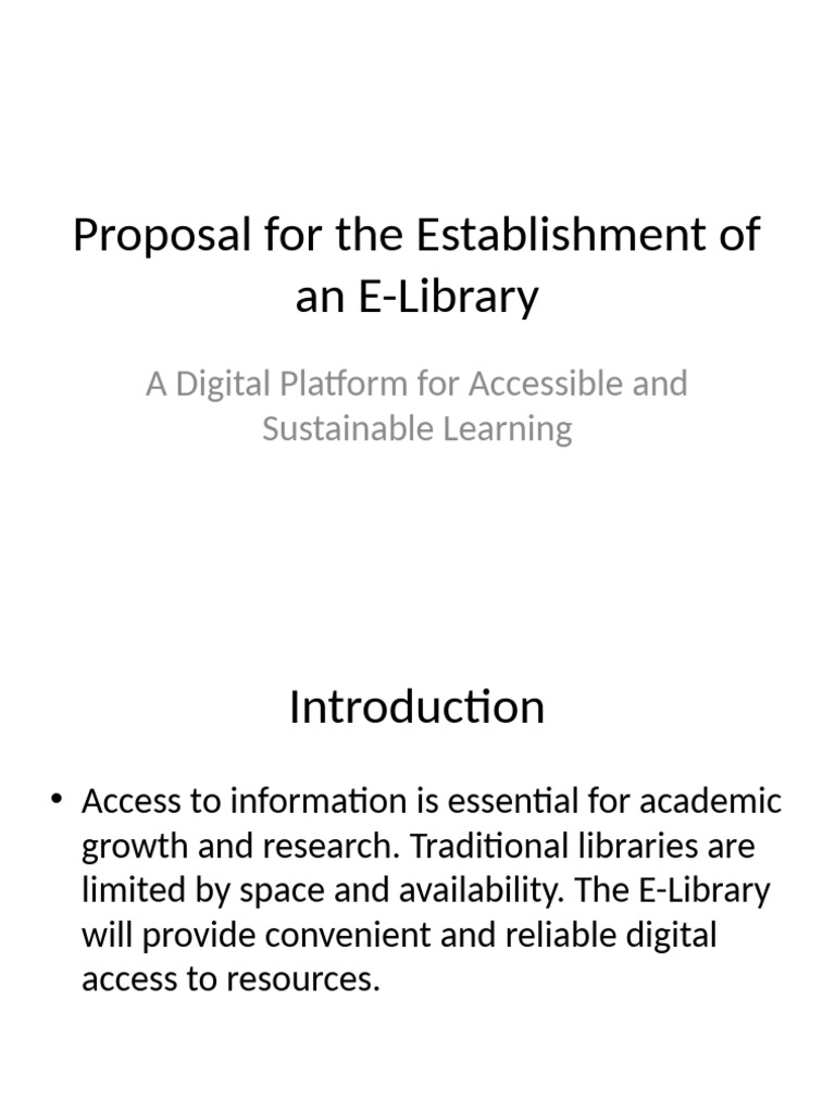 E Library Proposal | PDF