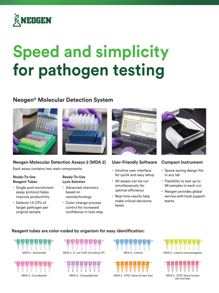 Neogen MDA2 Pathogen Testing Solutions | PDF | Polymerase Chain ...