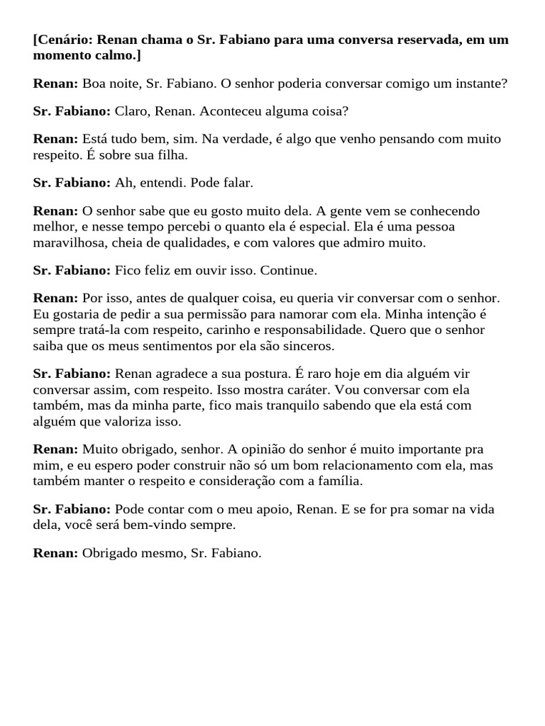 Pedido de Permissão para Namorar | PDF