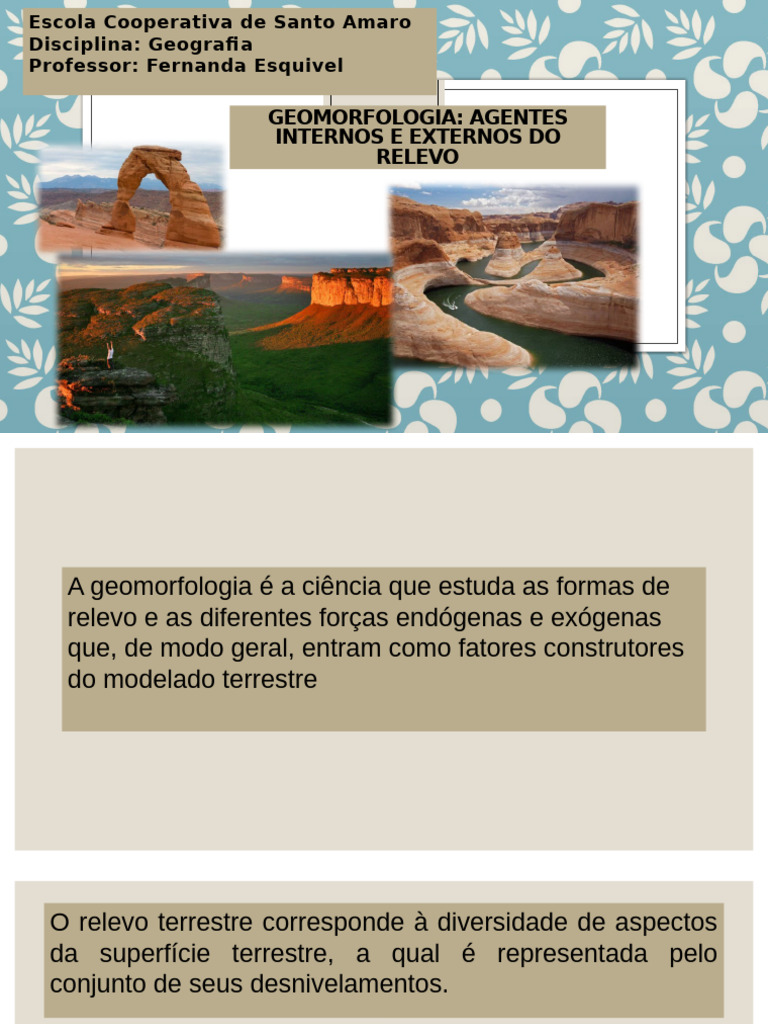 Agentes do Relevo: Internos e Externos | PDF | Terreno | Vulcão