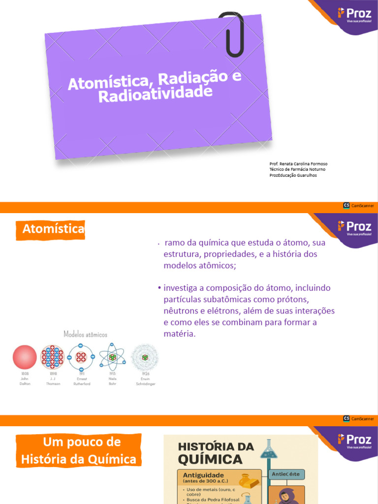 Atomística e Radiação: Fundamentos Químicos | PDF | Radiação ...