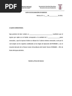 Carta de Ingresos Ejemplo