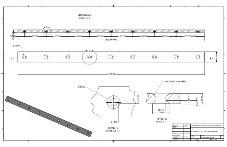 Automatic CTL Top Shear Blade Design | PDF