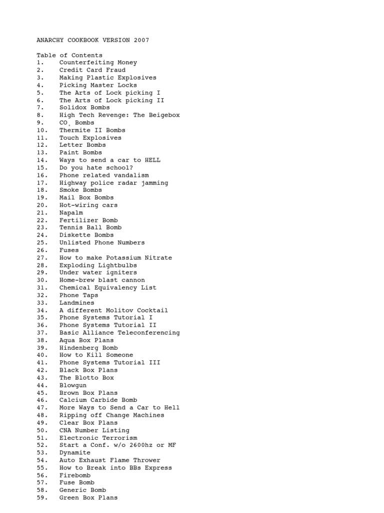 Jolly Roger - Anarchy Cookbook (v2007) | Credit Card | Nature